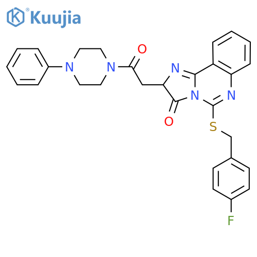 5-{(4-fluorophenyl)methylsulfanyl}-2-2-oxo-2-(4-phenylpiperazin-1-yl)ethyl-2H,3H-imidazo1,2-cquinazolin-3-one structure