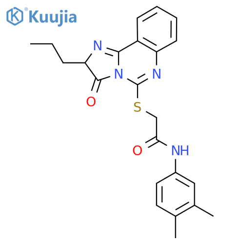 N-(3,4-dimethylphenyl)-2-({3-oxo-2-propyl-2H,3H-imidazo[1,2-c]quinazolin-5-yl}sulfanyl)acetamide structure