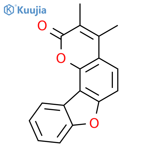 2H-Benzofuro[2,3-h]-1-benzopyran-2-one, 3,4-dimethyl- structure