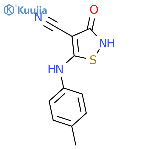 3-Hydroxy-5-(4-methylphenyl)amino-1,2-thiazole-4-carbonitrile structure