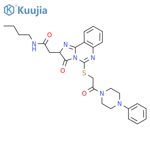 N-butyl-2-(3-oxo-5-{2-oxo-2-(4-phenylpiperazin-1-yl)ethylsulfanyl}-2H,3H-imidazo1,2-cquinazolin-2-yl)acetamide structure