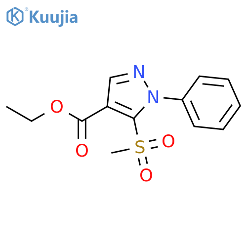 1H-Pyrazole-4-carboxylic acid, 5-(methylsulfonyl)-1-phenyl-, ethyl ester structure