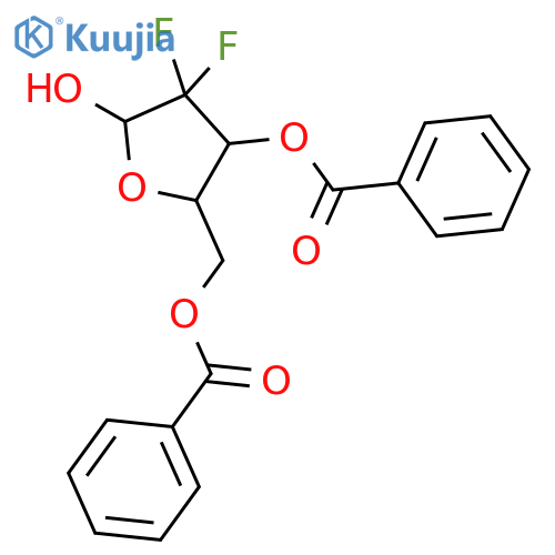 ((2R,3R)-3-(Benzoyloxy)-4,4-difluoro-5-hydroxytetrahydrofuran-2-yl)methyl benzoate structure