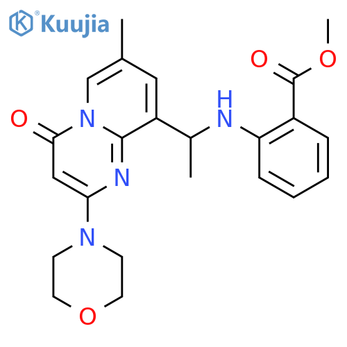 Benzoic acid, 2-[[(1R)-1-[7-methyl-2-(4-morpholinyl)-4-oxo-4H-pyrido[1,2-a]pyrimidin-9-yl]ethyl]amino]-, methyl ester structure