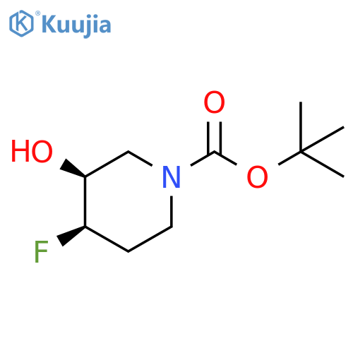 2-Methyl-2-propanyl (3S,4R)-4-fluoro-3-hydroxy-1-piperidinecarboxylate structure