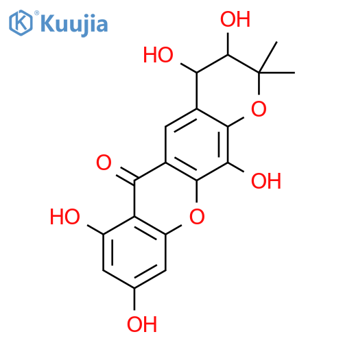 (3R,4S)-3,4,7,9,12-pentahydroxy-2,2-dimethyl-3,4-dihydropyrano[3,2-b]xanthen-6(2H)-one structure
