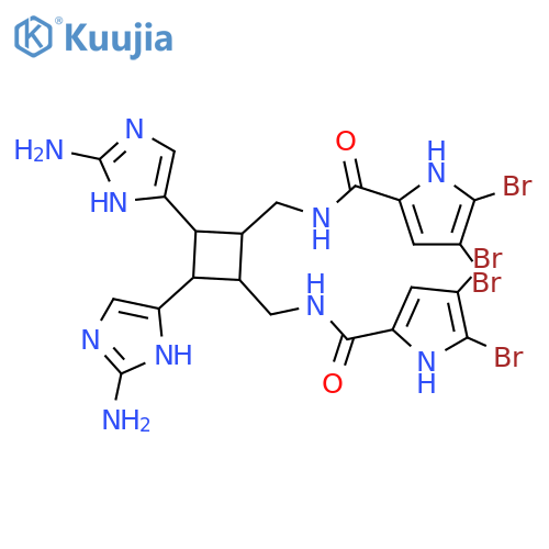 1H-Pyrrole-2-carboxamide,N,N'-[[3,4-bis(2-amino-1H-imidazol-4-yl)-1,2-cyclobutanediyl]bis(methylene)]bis[4,5-dibromo-,[1R-(1a,2b,3a,4b)]- (9CI) structure