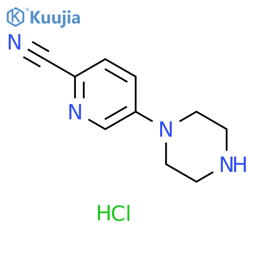 5-(piperazin-1-yl)pyridine-2-carbonitrile hydrochloride structure