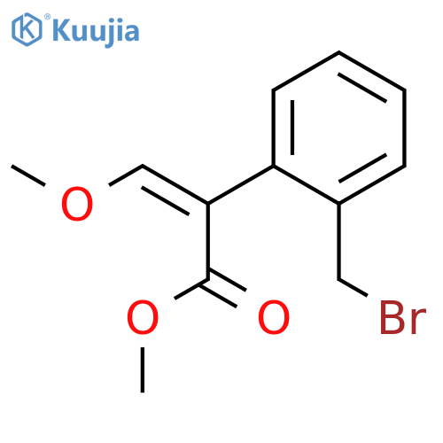 (E)-methyl 2-(2-(bromomethyl)phenyl)-3-methoxyacrylate structure