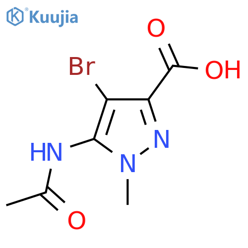 4-bromo-5-acetamido-1-methyl-1H-pyrazole-3-carboxylic acid structure