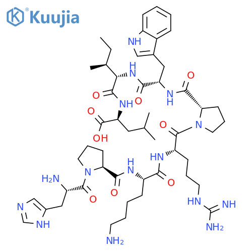 L-Leucine,L-histidyl-L-prolyl-L-lysyl-L-arginyl-L-prolyl-L-tryptophyl-L-isoleucyl- structure