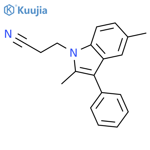 1H-Indole-1-propanenitrile, 2,5-dimethyl-3-phenyl- structure