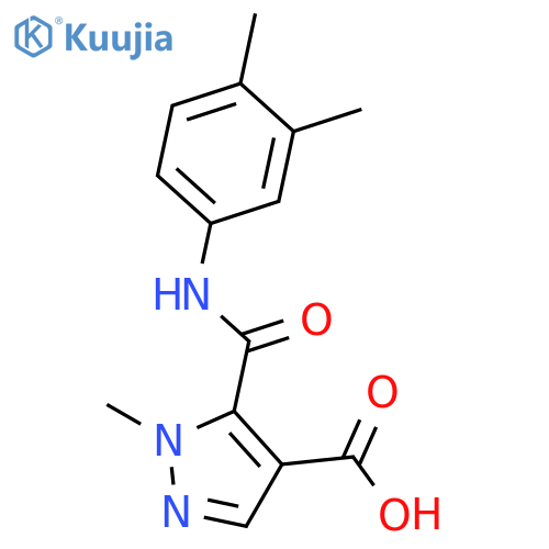 5-(3,4-Dimethyl-phenylcarbamoyl)-1-methyl-1H-pyrazole-4-carboxylic acid structure