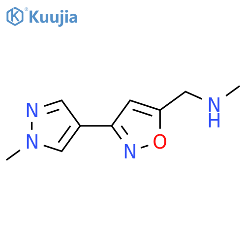 N-methyl-1-[3-(1-methylpyrazol-4-yl)-1,2-oxazol-5-yl]methanamine structure