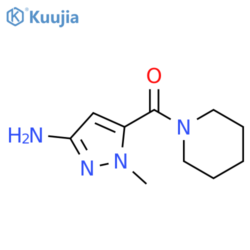 1-methyl-5-(piperidine-1-carbonyl)-1H-pyrazol-3-amine structure