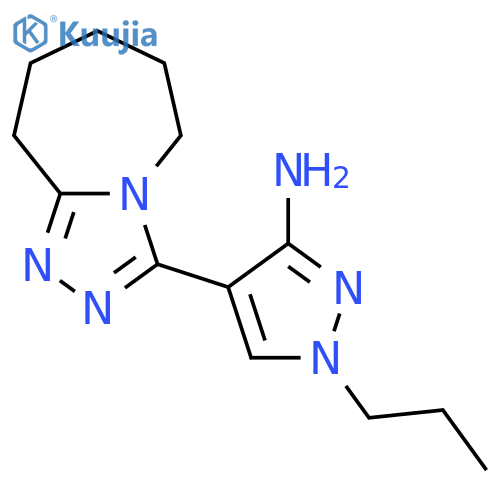 1-propyl-4-{5H,6H,7H,8H,9H-1,2,4triazolo4,3-aazepin-3-yl}-1H-pyrazol-3-amine structure