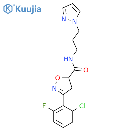 <br>3-(2-Chloro-6-fluoro-phenyl)-4,5-dihydro-isoxazole-5-carboxylic acid (3-pyr azol-1-yl-propyl)-amide structure