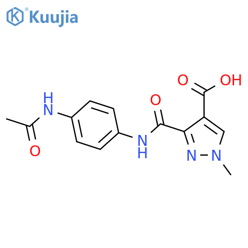 <br>3-({[4-(acetylamino)phenyl]amino}carbonyl)-1-methyl-1H-pyrazole-4-carboxyli c acid structure