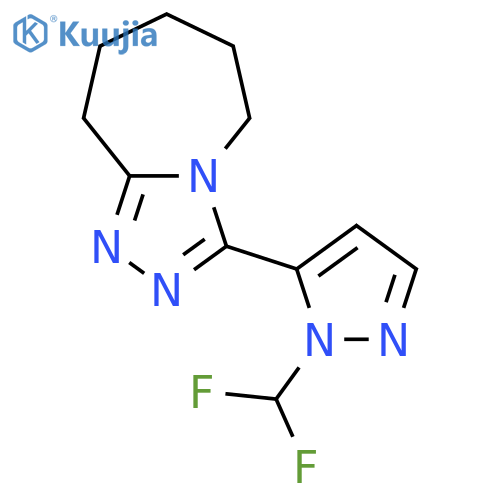 1-(difluoromethyl)-5-{5H,6H,7H,8H,9H-1,2,4triazolo4,3-aazepin-3-yl}-1H-pyrazole structure