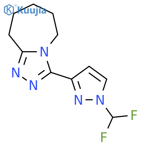 3-1-(Difluoromethyl)-1H-pyrazol-3-yl-6,7,8,9-tetrahydro-5H-1,2,4triazolo4,3-aazepine structure