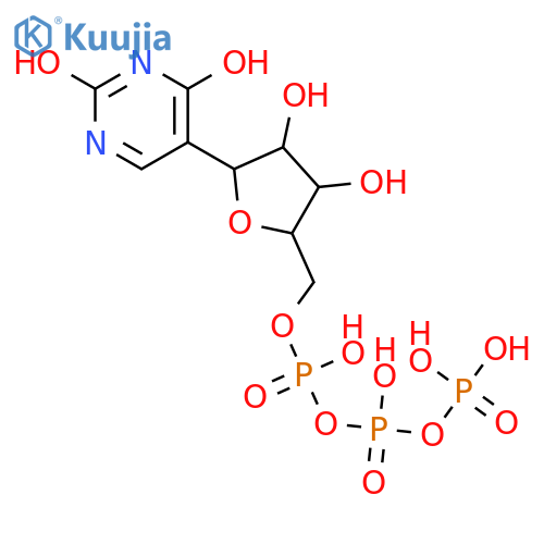 5-[5-O-[Hydroxy[[hydroxy(phosphonooxy)phosphinyl]oxy]phosphinyl]-β-D-ribofuranosyl]-2,4(1H,3H)pyrimidinedione structure