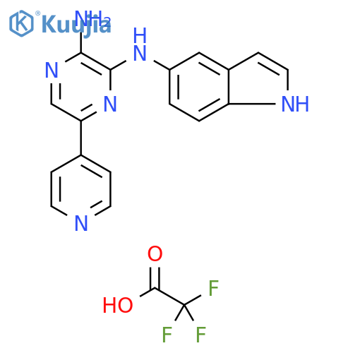 2,3-Pyrazinediamine, N3-1H-indol-5-yl-5-(4-pyridinyl)-, 2,2,2-trifluoroacetate (1:1) structure