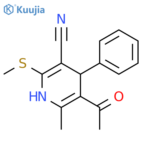 3-Pyridinecarbonitrile,5-acetyl-1,4-dihydro-6-methyl-2-(methylthio)-4-phenyl- structure