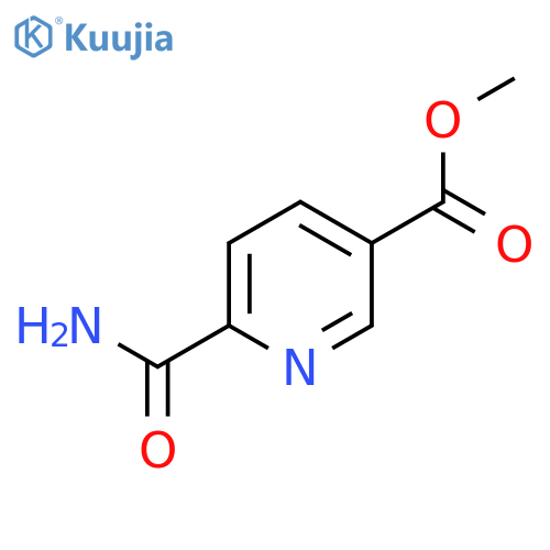 6-(aminocarbonyl)-3-Pyridinecarboxylic acid methyl ester structure