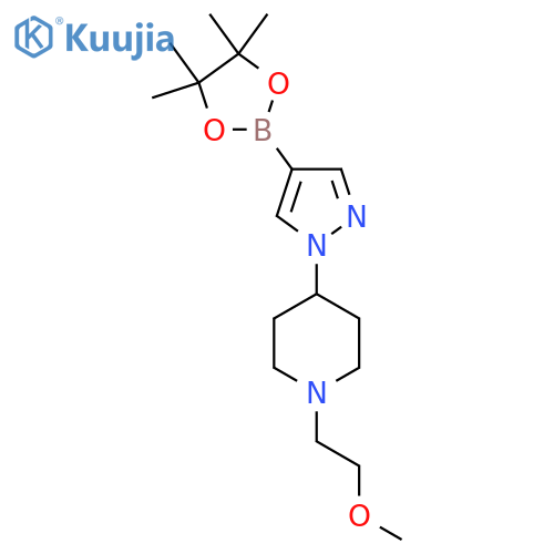 1-(2-methoxyethyl)-4-[4-(tetramethyl-1,3,2-dioxaborolan-2-yl)-1H-pyrazol-1-yl]piperidine structure