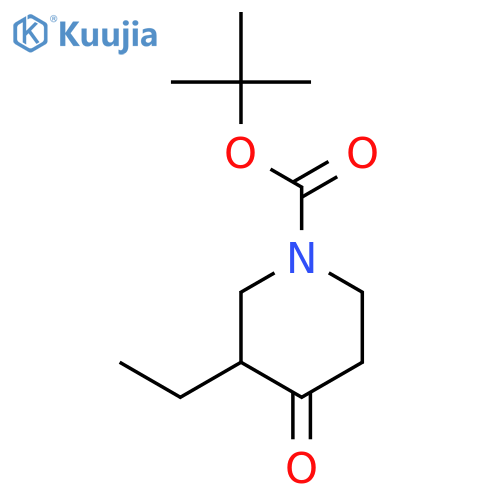 tert-butyl 3-ethyl-4-oxo-piperidine-1-carboxylate structure