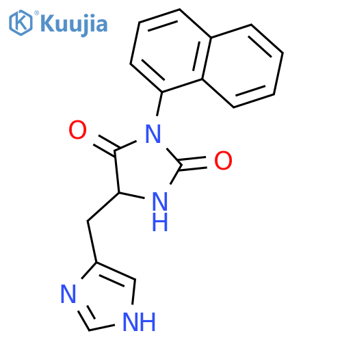 2,4-Imidazolidinedione, 5-(1H-imidazol-4-ylmethyl)-3-(1-naphthalenyl)- structure