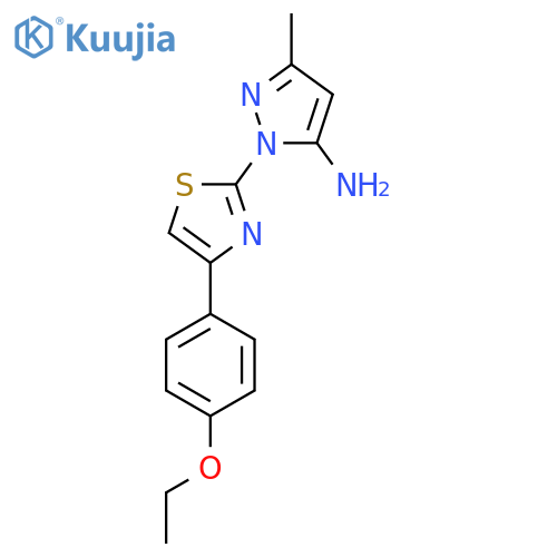 1-[4-(4-ethoxyphenyl)-1,3-thiazol-2-yl]-3-methyl-1H-pyrazol-5-amine structure
