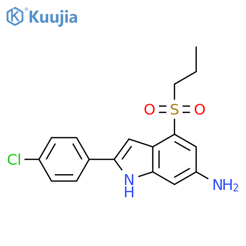 1H-Indol-6-amine, 2-(4-chlorophenyl)-4-(propylsulfonyl)- structure