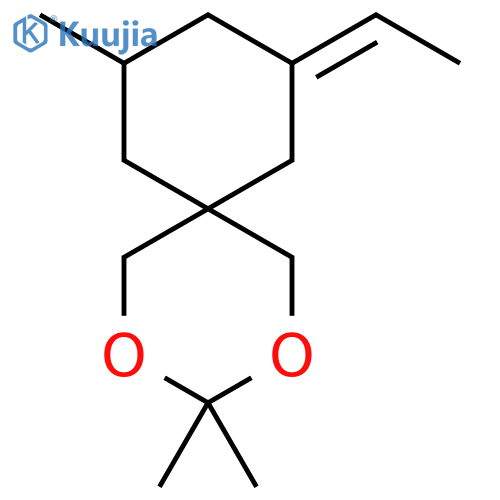 2,4-Dioxaspiro[5.5]undecane, 8-ethylidene-3,3,10-trimethyl-, (Z)- structure