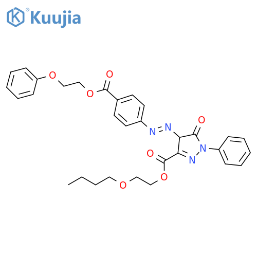 2-butoxyethyl 5-oxo-4-[4-(2-phenoxyethoxycarbonyl)phenyl]azo-1-phenyl-4H-pyrazole-3-carboxylate structure