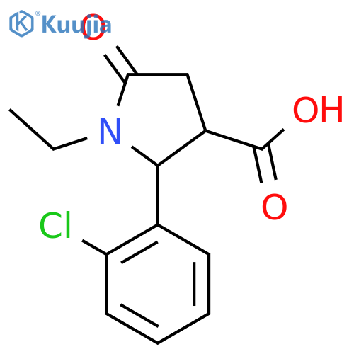2-(2-Chlorophenyl)-1-ethyl-5-oxo-3-pyrrolidinecarboxylic Acid structure