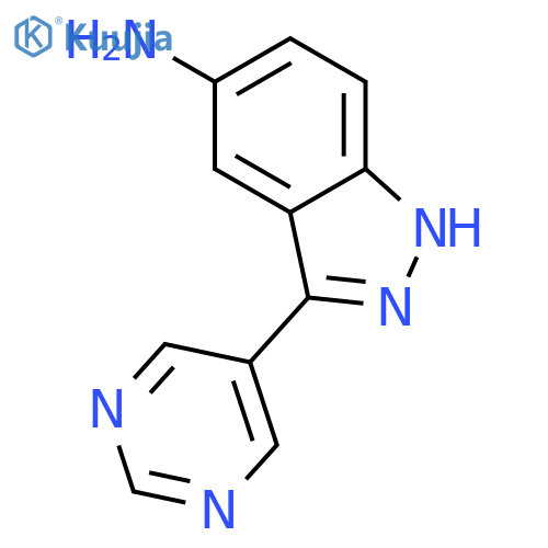 3-(Pyrimidin-5-yl)-1H-indazol-5-amine structure