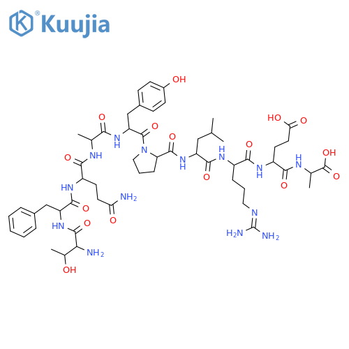 L-Alanine,L-threonyl-L-phenylalanyl-L-glutaminyl-L-alanyl-L-tyrosyl-L-prolyl-L-leucyl-L-arginyl-L-a-glutamyl- (9CI) structure