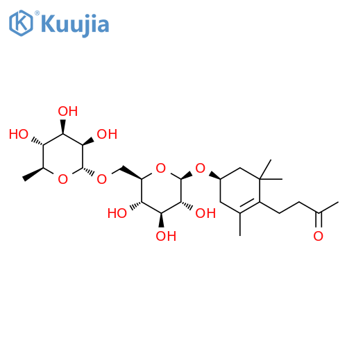 2-Butanone,4-[(4R)-4-[[6-O-(6-deoxy-a-L-mannopyranosyl)-b-D-glucopyranosyl]oxy]-2,6,6-trimethyl-1-cyclohexen-1-yl]- (9CI) structure