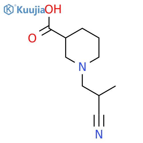 1-(2-cyano-2-methylethyl)piperidine-3-carboxylic acid structure