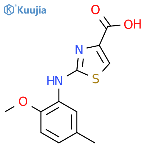 2-[(2-Methoxy-5-methylphenyl)amino]-1,3-thiazole-4-carboxylic acid structure