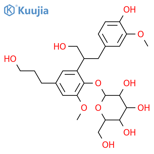 β-D-Glucopyranoside, 2-[2-hydroxy-1-[(4-hydroxy-3-methoxyphenyl)methyl]ethyl]-4-(3-hydroxypropyl)-6-methoxyphenyl structure