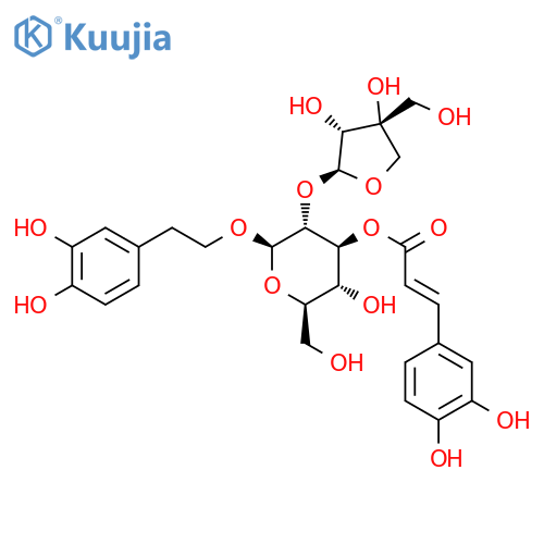 1-O-3,4-(dihydroxyphenyl)ethyl-beta-D-apiofuranosyl-(1->2)-4-O-caffeoyl-beta-D-glucopyranoside structure