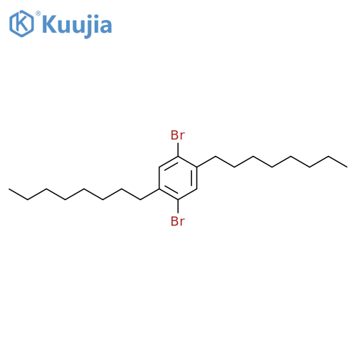 Benzene, 1,4-dibromo-2,5-dioctyl- structure