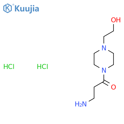 3-Amino-1-[4-(2-hydroxy-ethyl)-piperazin-1-yl]-propan-1-one dihydrochloride structure