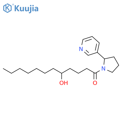 Pyrrolidine, 1-(5-hydroxy-1-oxododecyl)-2-(3-pyridinyl)- structure