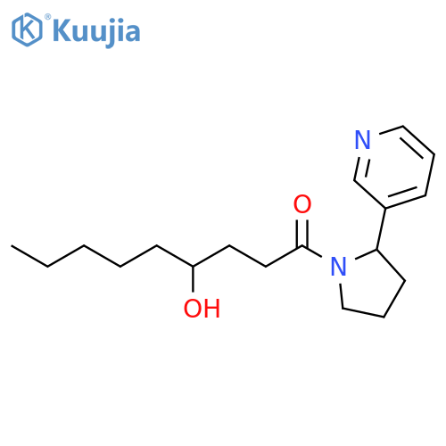 Pyrrolidine, 1-(4-hydroxy-1-oxononyl)-2-(3-pyridinyl)- structure