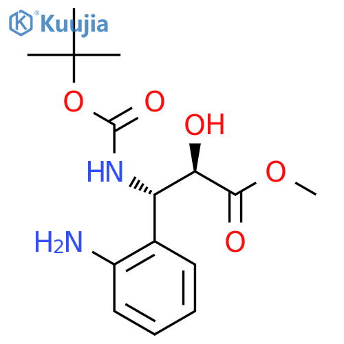 methyl (2R,3S)-3-(2-aminophenyl)-3-{(tert-butoxy)carbonylamino}-2-hydroxypropanoate structure