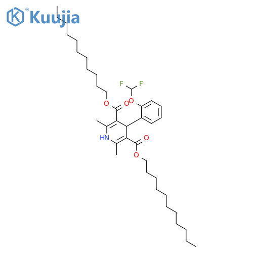 3,5-Pyridinedicarboxylicacid, 4-[2-(difluoromethoxy)phenyl]-1,4-dihydro-2,6-dimethyl-, 3,5-diundecylester structure
