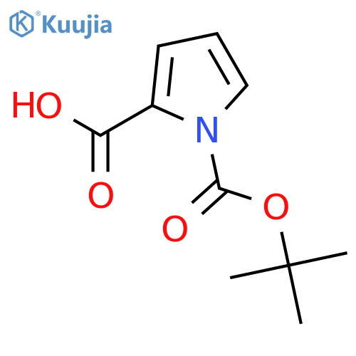1-(tert-Butoxycarbonyl)-1H-pyrrole-2-carboxylic acid structure